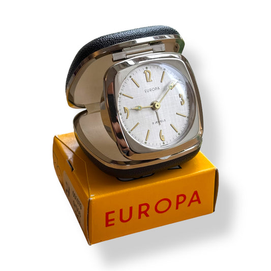Europa 1970s Travel Alarm Clock New Old Stock Within Box
